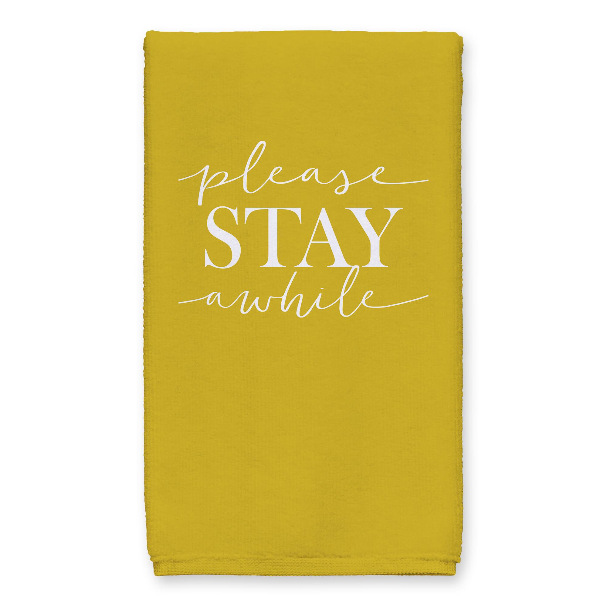 Please Stay Awhile 16" x 25" Tea Towel Set of 2